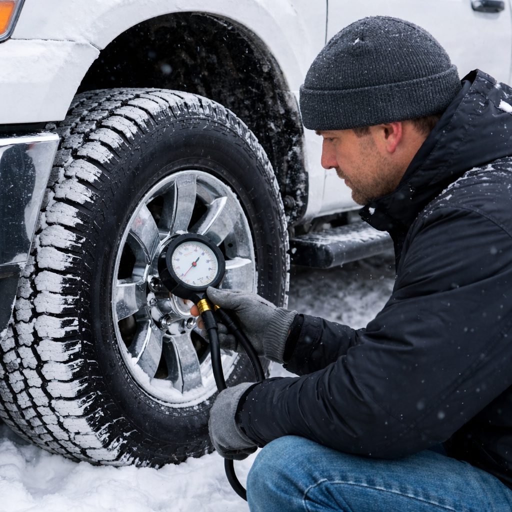 Importance de prendre la pression des pneus en hiver